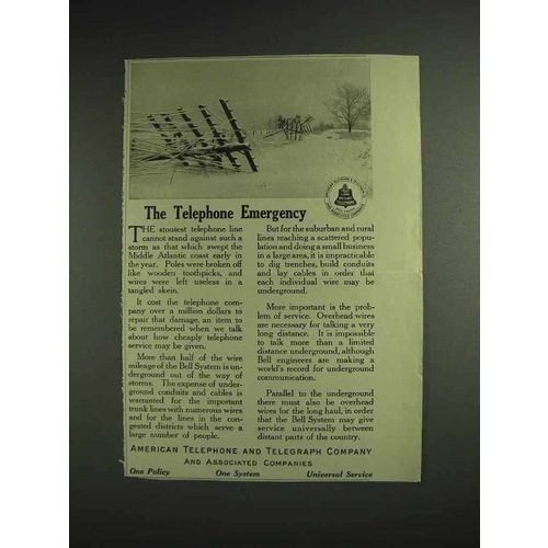 1914 AT&T Telephone Ad - The Telephone Emergency