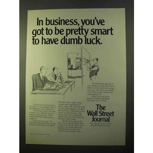 1970 The Wall Street Journal Ad - Smart Have Dumb Luck