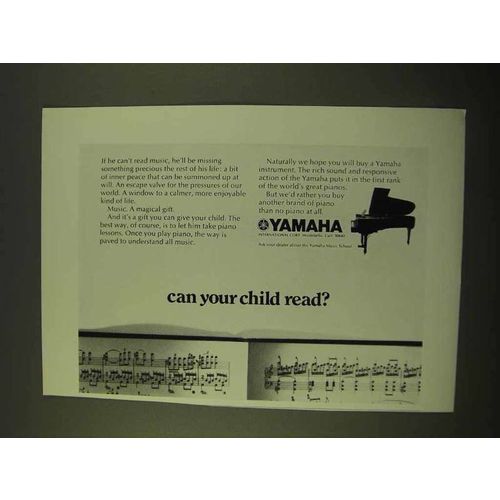 1970 Yamaha Piano Ad - Can Your Child Read?