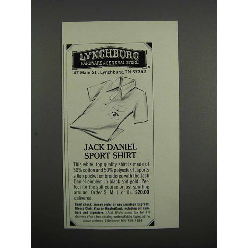 1983 Jack Daniel's Sport Shirt Ad