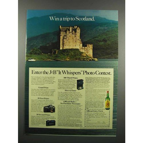 1983 J&B Scotch Ad - Win a Trip to Scotland