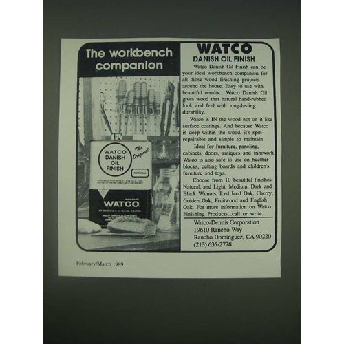 1989 Watco Danish Oil Finish Ad - The workbench companion