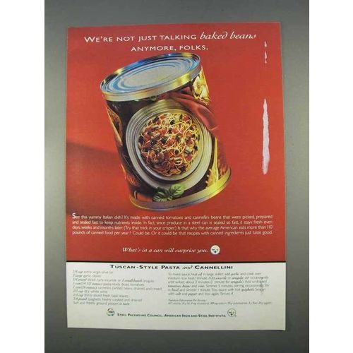 1996 Steel Packaging Council Ad - Not Just Baked Beans