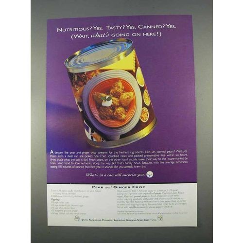 1996 Steel Packaging Council Ad - Nutritious? Yes.