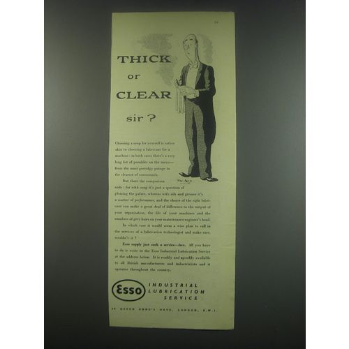 1949 Esso Industrial Lubrication Service Ad - Thick or clear sir?
