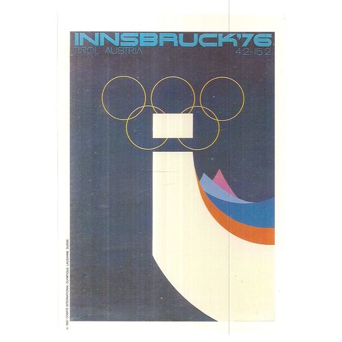 OLYMPIC GAMES, INNSBRUCK, 1976 unused vintage postcard 1991 Mars Confectionery =