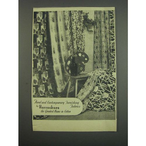 1957 Horrockses Fabrics Ad - Floral and contemporary furnishing fabrics