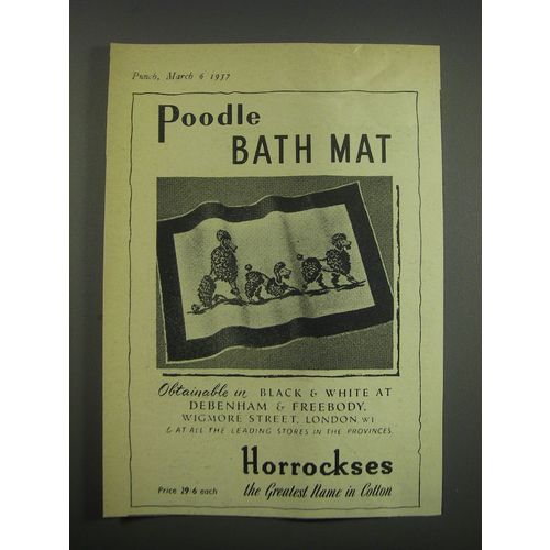 1957 Horrockses Poodle Bath Mat Ad - Poodle Bath Mat