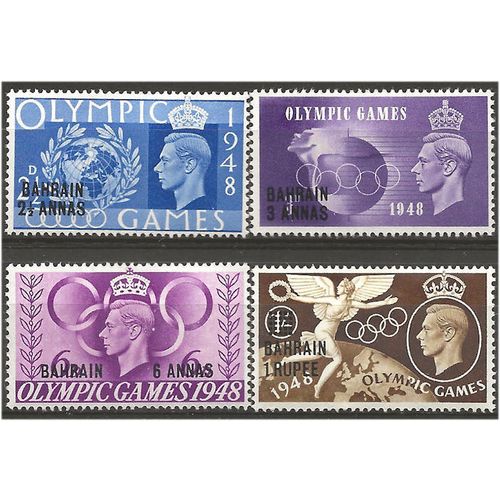 Bahrain 1948 Olympic Games Set SG63-66 Mounted Mint . ..