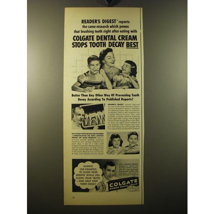 1950 Colgate Ribbon Dental Cream Ad - Reports the same research