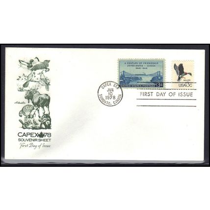 FDC Artmater 1757b 13c Mallard 961 3c U.S-Canada (No Cachet-U/A) Box0689