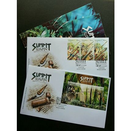 Malaysia Blowpipe 2018 Hunting Lifestyle Aboriginal People Bird Monkey (FDC pair