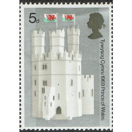 1969 Investiture of Prince of Wales 5d Multicoloured SG803 UM