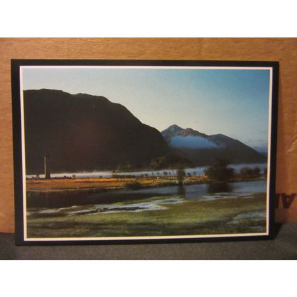 LOCH SHIEL and MONUMENT at GLENFINNAN, SCOTLAND unused postcard J.Arthur Dixon =