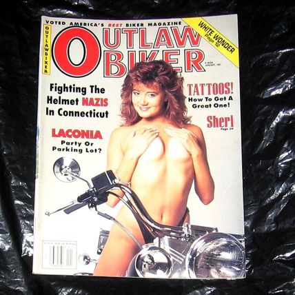 OUTLAW BIKER Magazine, January 1992 Vol 7 #7 Cover Girl Sheri