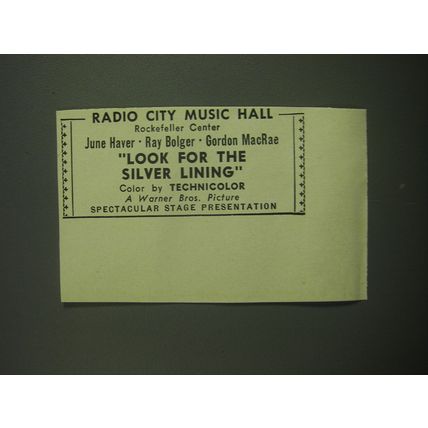 1949 Look for the Silver Lining Movie Ad - Radio City Music Hall