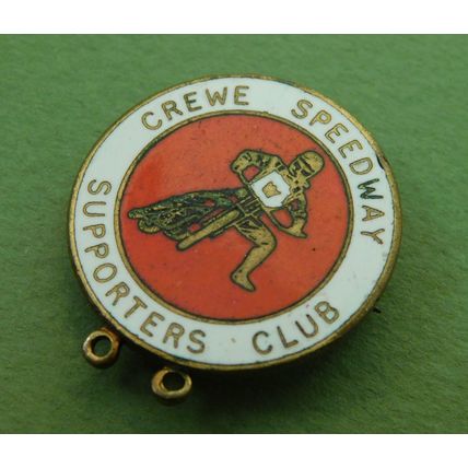 Vintage Crewe Speedway Supporters Club Metal Enamel Pin Badge