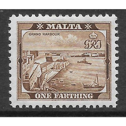 MALTA 1938 1/4d BROWN GRAND HARBOUR VALLETTA SG 217 M / MINT