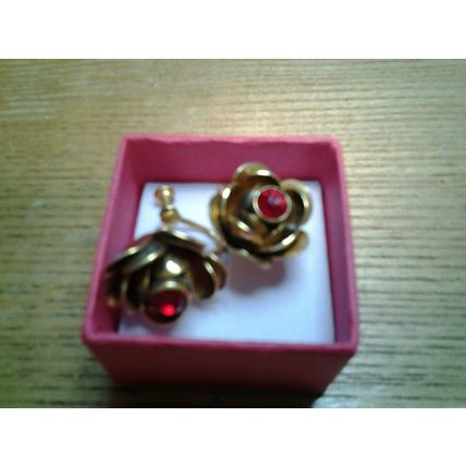 925 STERLING SILVER ROSE FLOWER SCREW BACK EARRINGS FOR UNPIERCED EARS