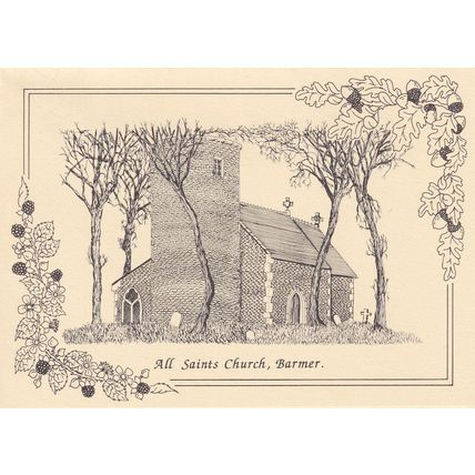All Saints Church Barmer Norfolk Greetings Card