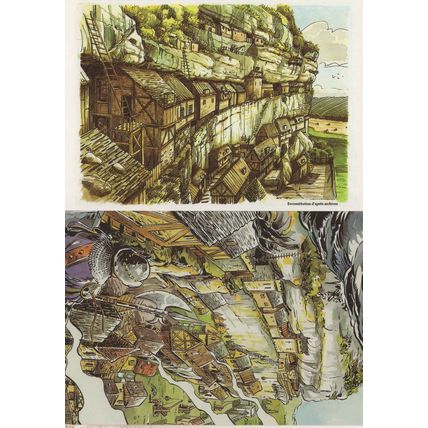 La Roque St Christophe French Painting 2x Postcard s