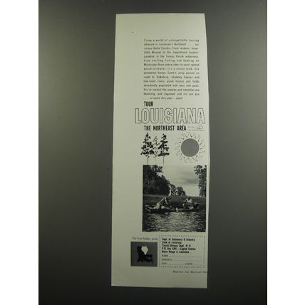 1961 Louisiana Tourism Ad - Tour Louisiana the Northeast Area