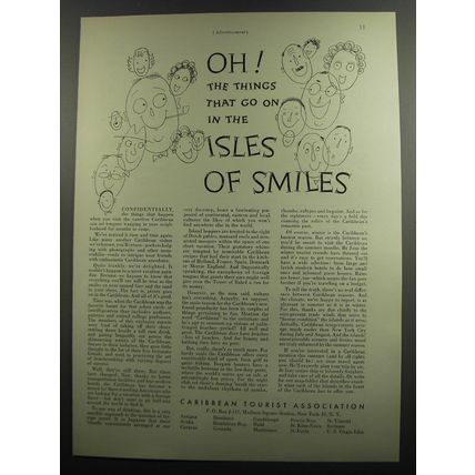 1953 Caribbean Tourist Association Ad - Oh! The things that go on in the isles