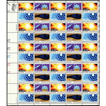 Knoxville World's Fair Sheet of 50 of Fifty 18 Cent Postage Stamps Scott 2006-09