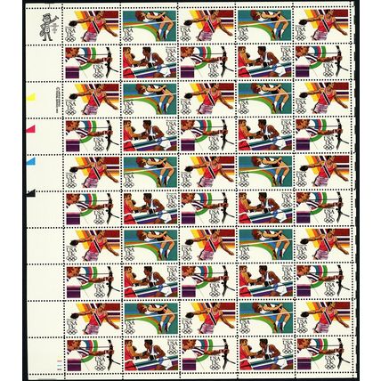 Summer Olympics Sheet of 50 of Fifty 13 Cent Postage Stamps Scott 2048-51