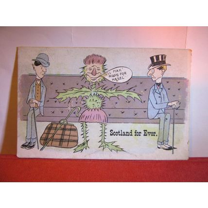 SCOTLAND FOR EVER by Art Publishing Co. used antique postcard #