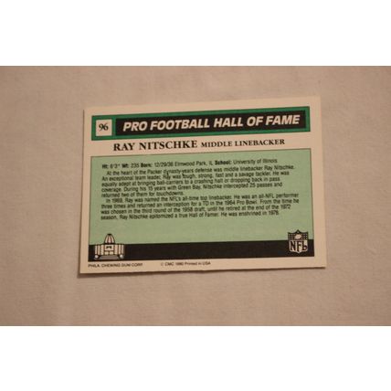 Ray Nitschke 1990 Swell Pro Football Hall of Fame NO. 96