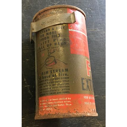 HERO Mini Fire Extinguisher Can with Wall Mount Clamp Vintage bostwick