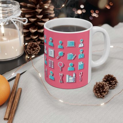Professional Worker Pink Doctor and Nurse #5 Ceramic Coffee Mug 11oz