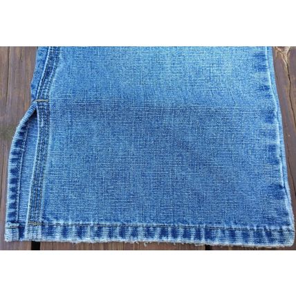 Women's Route 66 Washed Denim Relaxed Jeans Size 7/8 Wide Legs Split Hems Flaw