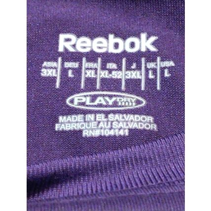 Reebok Playdry Men's Large Petunia Short Sleeve Vector Tee Athletic Sport NWT