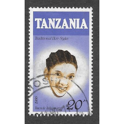 TANZANIA 1986 HAIR STYLES PLAITS TWENDE KILIONI 20/- CULTURE USED