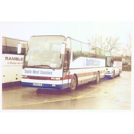 Colour Photograph of South West Coaches Ltd. - P668 GJB ex. Lucketts, Fareham