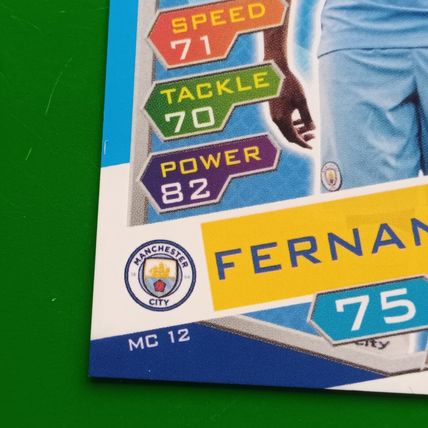 Match Attax UCL Manchester City Fernandinho Error + Correct Card MC 11 MC 12