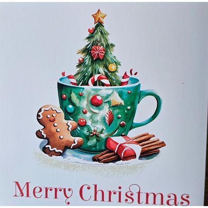 Handmade Diamond Art Christmas Card with Boxer Puppy Dog Size 6" x 6"