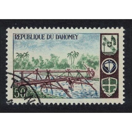 Dahomey Scouting Constructing bridge 50c KEY VALUE 1966 CTO SG#262 MI#289 Sc#225