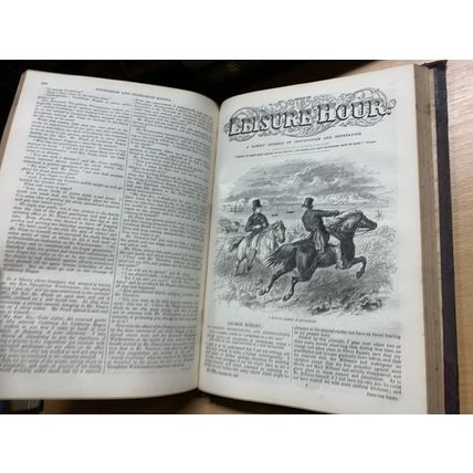 JAN-DEC 1866 "THE LEISURE HOUR" BOUND ISSUES ILLUSTRATED ANTIQUE BOOK (P8)