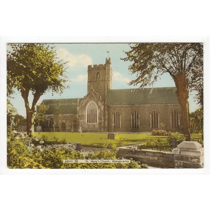 St Mary's Church Abergavenny Postcard Monmouthshire Wales 98