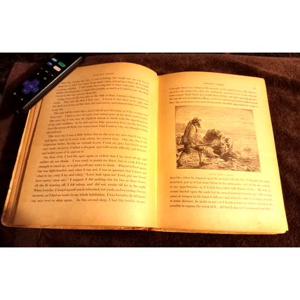The Adventures Of Robinson Crusoe By Daniel Defoe Circa 1900 10" Tall Good Shape