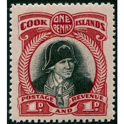 Cook Islands 1945 1d black & scarlet SG138 unused