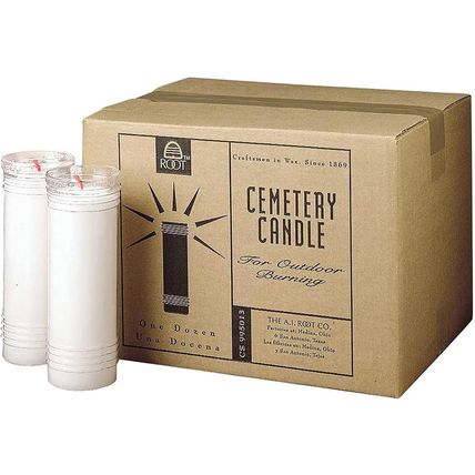 Root Candles Cemetery Prayer Candles for Outdoor Burning in Clear Flame Resistan