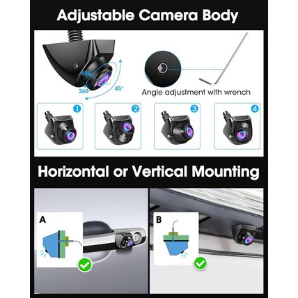 360°Rotatable】 AHD 1080P Backup Camera for Car Truck Back up Camera for Cars RV
