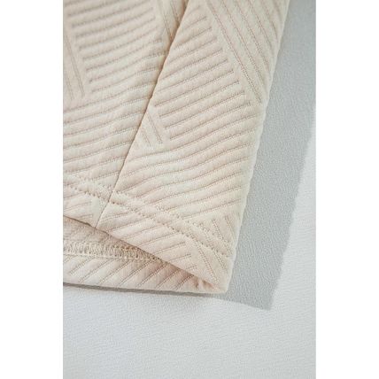 Apricot Solid Color Textured Long Sleeve Shift Dress