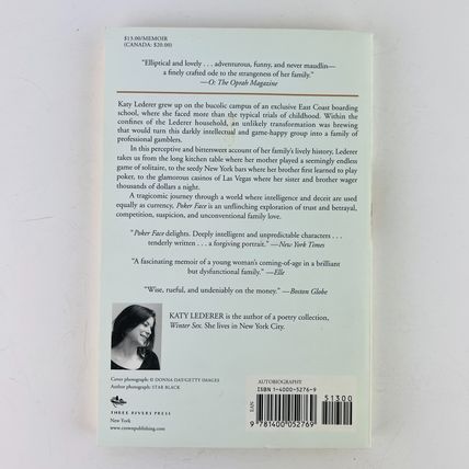 Poker Face A Girlhood Among Gamblers by Katy Lederer 2004 Paperback Book