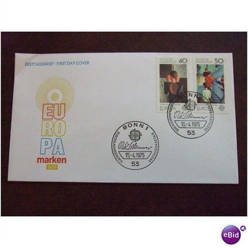 Germany 1964 Europa Oskar Schlemmer stamps FDC paintings art Bauhaus staircase