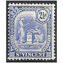 St Vincent 1910 SG105 2 1/2d Ultramarine Mounted Mint .
